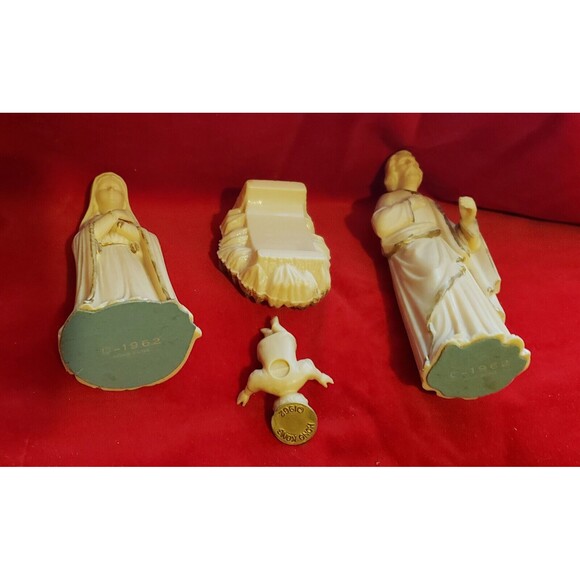 Vintage 1962 Mid Century Art Plastics Holy Family Nativity Figures Christmas 4Pc - Picture 4 of 5
